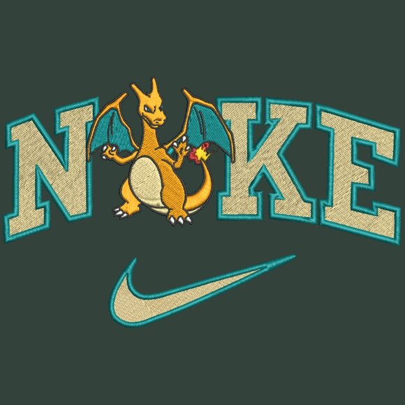 Nike Pokemon Charizard YOUTH Embroidered Sweatshirt Kids Boy Girl Crewneck - Picture 3 of 15